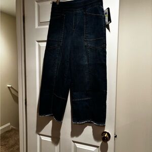 Democracy Dark Blue Wide Leg Cropped Jeans